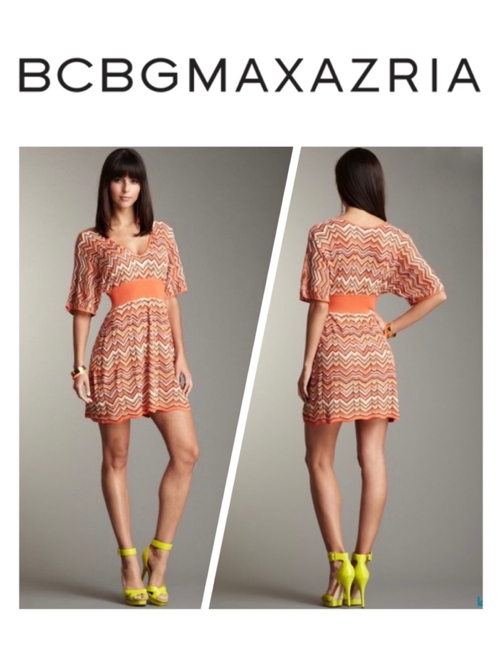 BCBGMaxAzria V-Neck Sweater Dress